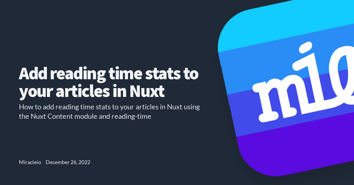 Add reading time stats to your articles in Nuxt