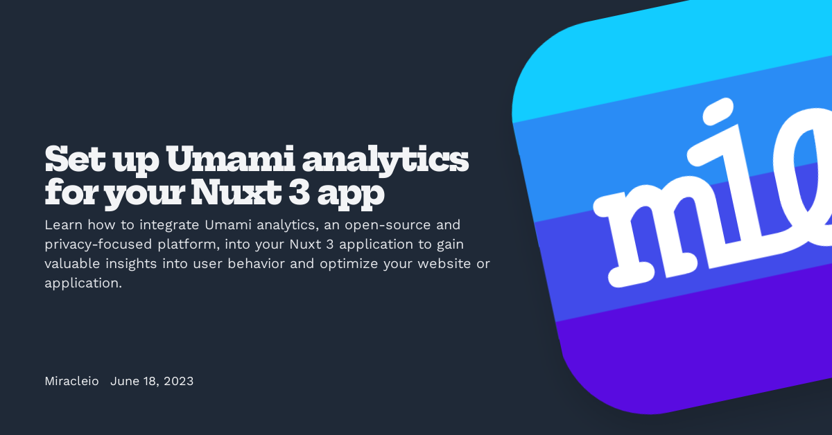 Set up Umami analytics for your Nuxt 3 app