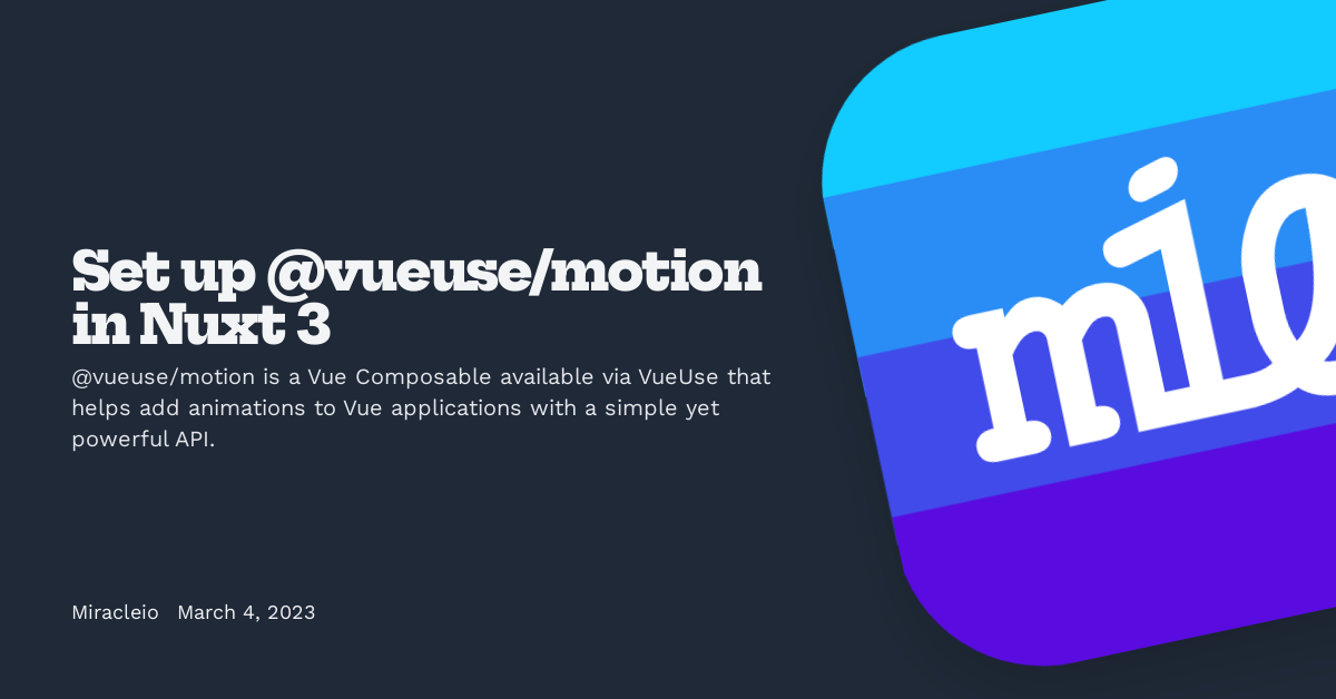 Set up @vueuse/motion in Nuxt 3